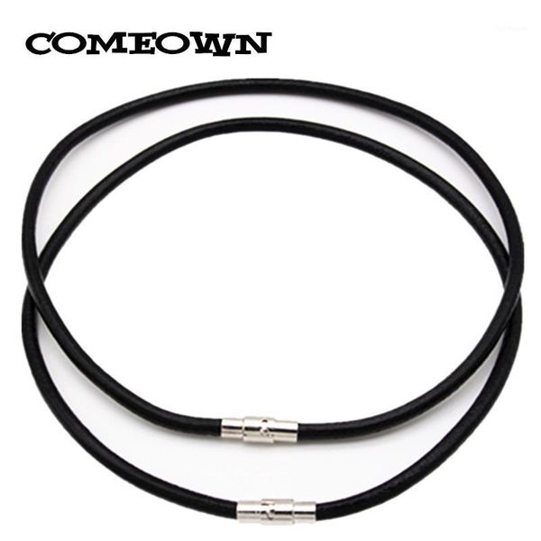 comeown (12"-30") 10pcs/lot 4mm black genuine leather cord necklace with magnetic clasps diy jewelry findings necklace1, Silver
comeown (12"-30") 10pcs/lot 4mm black genuine leather cord necklace with magnetic clasps diy jewelry findings necklace1, Silver