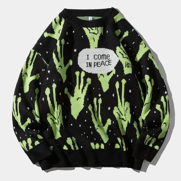 2020 sweater men jumpers knitted harajuku alien hip hop streetwear men knitwear clothing pullover oversize sweaters, White;black
2020 sweater men jumpers knitted harajuku alien hip hop streetwear men knitwear clothing pullover oversize sweaters, White;black