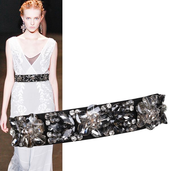 crystal flower cover women's decoration versatile fashion with dress elastic wide belt water diamond waist, Black;brown
crystal flower cover women's decoration versatile fashion with dress elastic wide belt water diamond waist, Black;brown