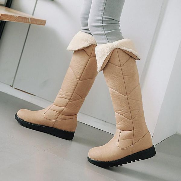 boots long women fashion knee-high solid flock round toe slip-on flat shoes female winter non slip plush warm, Black
boots long women fashion knee-high solid flock round toe slip-on flat shoes female winter non slip plush warm, Black
