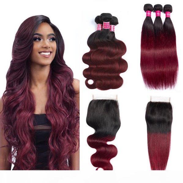 8a human hair bundles with closures 4*4 lace handmade 100% brazilian virgin hair weaves double weft body wave straight style ombre 1b 99j, Black
8a human hair bundles with closures 4*4 lace handmade 100% brazilian virgin hair weaves double weft body wave straight style ombre 1b 99j, Black