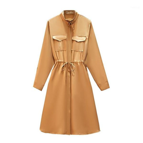 autumn women elastic drawstring tunic jackets long sleeve stand collar outerwear1, Tan;black
autumn women elastic drawstring tunic jackets long sleeve stand collar outerwear1, Tan;black