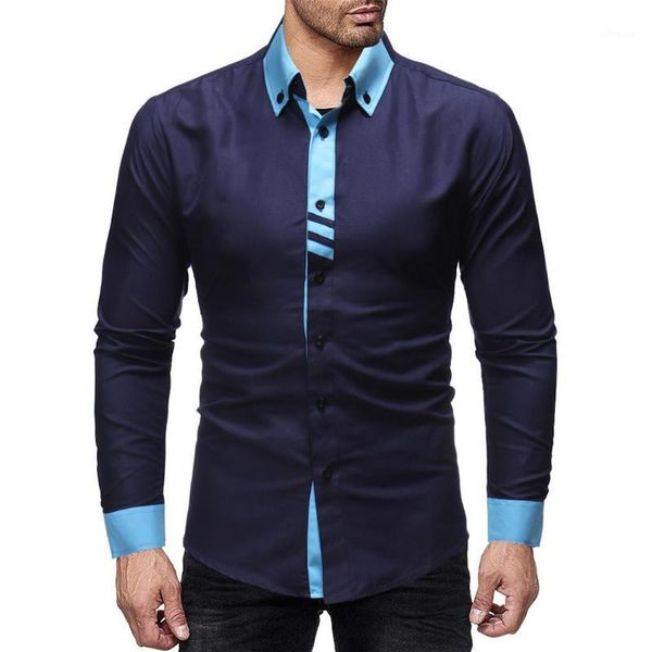 men casual long sleeve shirt turndown patchwork single-breasted contrast color slim summer, spring, White;black
men casual long sleeve shirt turndown patchwork single-breasted contrast color slim summer, spring, White;black