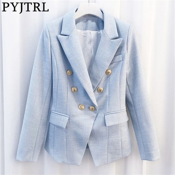 pyjtrl women's long sleeve double breasted buttons blazer jacket outer y201026, White;black
pyjtrl women's long sleeve double breasted buttons blazer jacket outer y201026, White;black