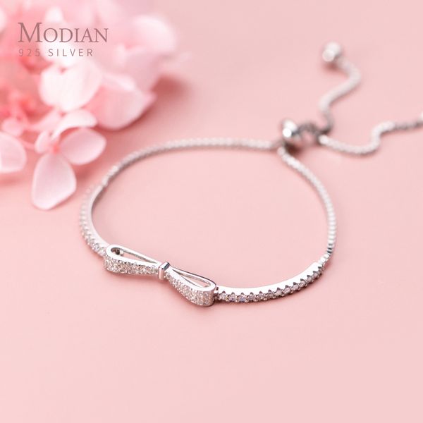 modian authentic 925 sterling silver radiant clear cz bowknot slim bracelet for women adjustable box chain fashion fine jewelry 1028, Black
modian authentic 925 sterling silver radiant clear cz bowknot slim bracelet for women adjustable box chain fashion fine jewelry 1028, Black