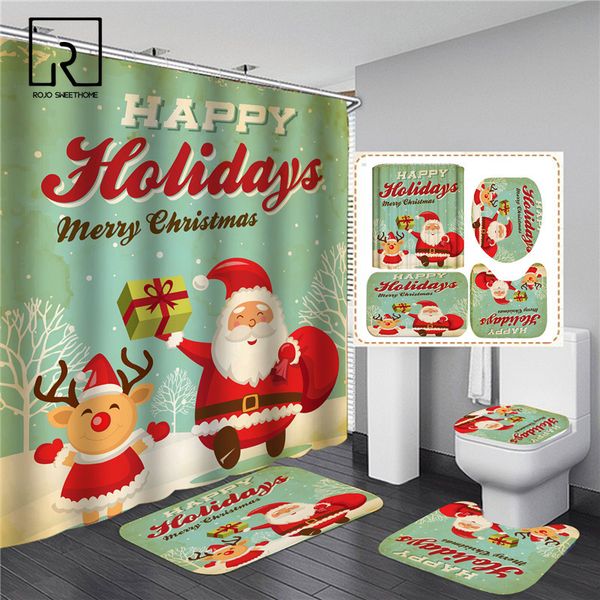 christmas santa claus printed shower curtain set anti-slip carpet bathroom bathing polyester toilet partition festival decor
christmas santa claus printed shower curtain set anti-slip carpet bathroom bathing polyester toilet partition festival decor