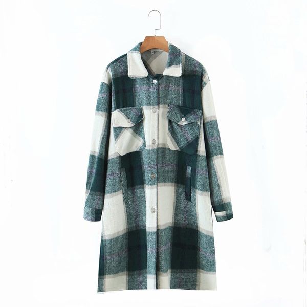 2021 new women baggy sweet plaid wool blend shirt jackets fashion turn-down neck jacket cute girls chic coats streetwear e03x, Black
2021 new women baggy sweet plaid wool blend shirt jackets fashion turn-down neck jacket cute girls chic coats streetwear e03x, Black