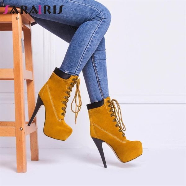 boots sarairis plus size 34-47 metal decoration shoelace ladies high heels shoes woman casual party winter spring ankle boots1, Black
boots sarairis plus size 34-47 metal decoration shoelace ladies high heels shoes woman casual party winter spring ankle boots1, Black