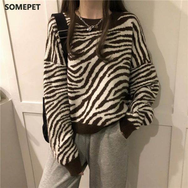 women's sweaters oversized sweater women harajuku loose pullovers ladies soft striped zebra batwing sleeve chic korean 2021 autumn, White;black
women's sweaters oversized sweater women harajuku loose pullovers ladies soft striped zebra batwing sleeve chic korean 2021 autumn, White;black