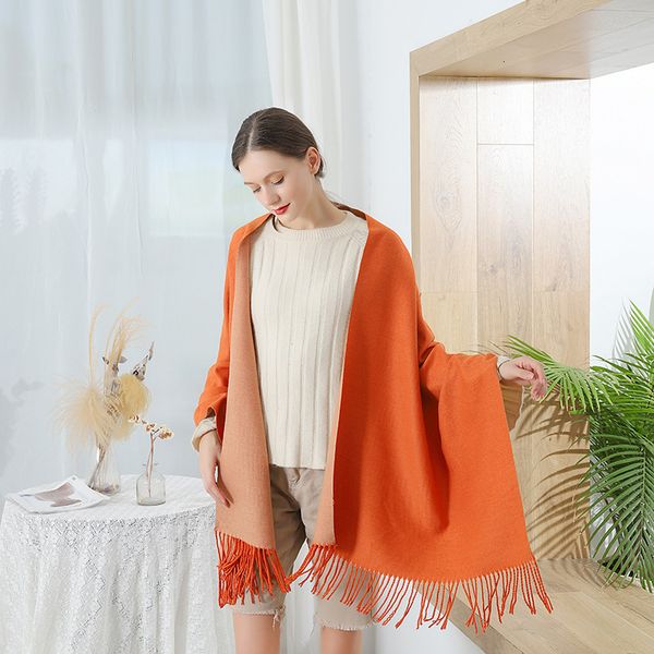 double sided cashmere scarf women's winter thickened warm shawl two color wool scarf autumn winter 2020 new scarf, Blue;gray
double sided cashmere scarf women's winter thickened warm shawl two color wool scarf autumn winter 2020 new scarf, Blue;gray