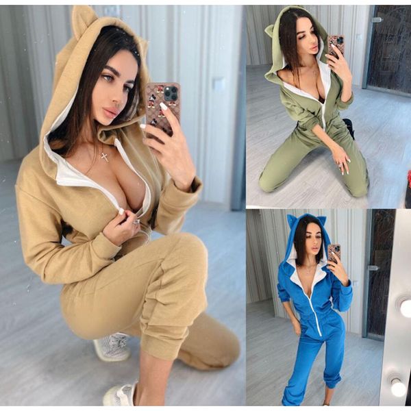 women's fashion cat ears hooded sports rompers leisure jumpsuit one-piece women's clothing autumn spring jumpsuit sale, Black;white
women's fashion cat ears hooded sports rompers leisure jumpsuit one-piece women's clothing autumn spring jumpsuit sale, Black;white
