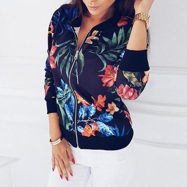 women's jackets spring ladies casual long sleeve baseball jacket outwear womens floral zip up autumn femme multicolor plus size coat, Black;brown
women's jackets spring ladies casual long sleeve baseball jacket outwear womens floral zip up autumn femme multicolor plus size coat, Black;brown
