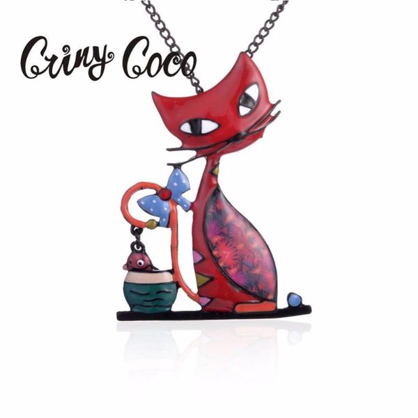pendant necklaces creative necklace for women girl gift cartoon cat fish long alloy sweater chain charm statement jewelry rated, Silver
pendant necklaces creative necklace for women girl gift cartoon cat fish long alloy sweater chain charm statement jewelry rated, Silver