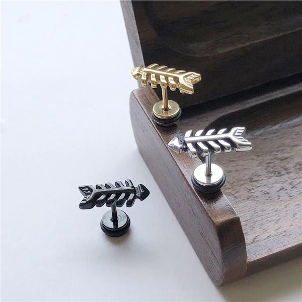 stud fish bones not fade white black titanium steel punk hiphop men screw back (pierced) earrings, Golden;silver
stud fish bones not fade white black titanium steel punk hiphop men screw back (pierced) earrings, Golden;silver