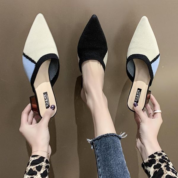 women shoes spring 2020 new style medium heel thick heel korean baotou one line drag knitting outside wear one character drag woman
women shoes spring 2020 new style medium heel thick heel korean baotou one line drag knitting outside wear one character drag woman