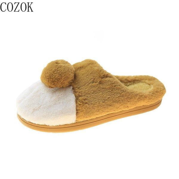 casual fashion winter women's cotton slippers color matching trend women's shoes hair ball decoration simple slippers, Black
casual fashion winter women's cotton slippers color matching trend women's shoes hair ball decoration simple slippers, Black