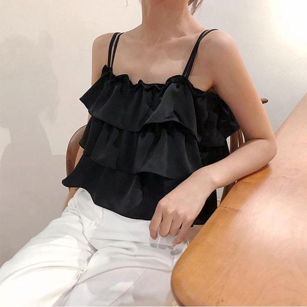 women's tanks & camis fashion womens solid summer women ruffles high street vest sleeveless crop, White
women's tanks & camis fashion womens solid summer women ruffles high street vest sleeveless crop, White