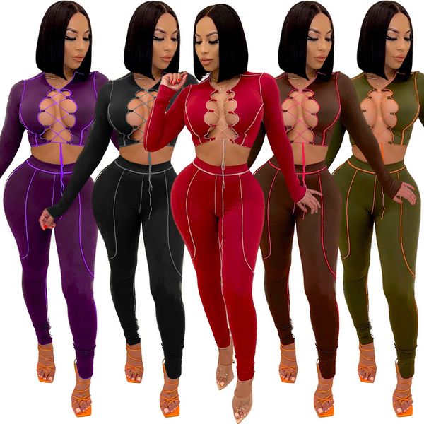 women fitness two piece matching sets casual outfits cross lace up long sleeve crop and skinny leggings sportswear tracksuit c0123, Gray
women fitness two piece matching sets casual outfits cross lace up long sleeve crop and skinny leggings sportswear tracksuit c0123, Gray