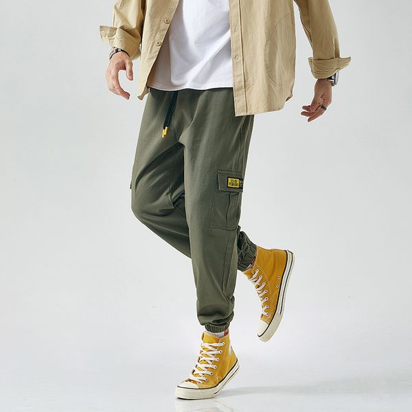 2021 new hip hop streetwear sport spring harem rock load pocket fashionable men fashion runners skate pants xan7, Black