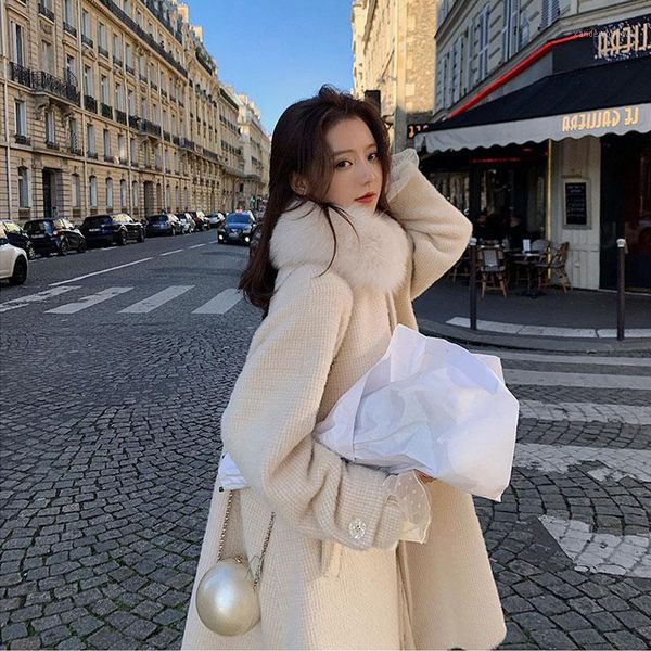 women's wool & blends autumn and winter beige white fur collar woolen coat female bow sweet girl gentle long sleeve loose good quality1, Black
women's wool & blends autumn and winter beige white fur collar woolen coat female bow sweet girl gentle long sleeve loose good quality1, Black