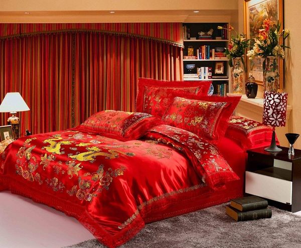 4pc luxury embroidery dragon and phoenix love sheet pillowcase&duvet cover setswedding 4pcs bedding sets red
4pc luxury embroidery dragon and phoenix love sheet pillowcase&duvet cover setswedding 4pcs bedding sets red