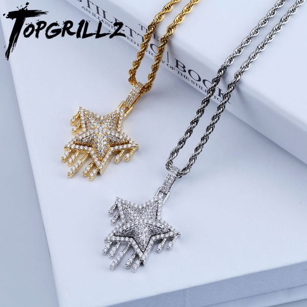rillz men's women iced out cubic zircon bling drip star necklace & pendant gold silver color hip hop jewelry tennis chain q1113 
rillz men's women iced out cubic zircon bling drip star necklace & pendant gold silver color hip hop jewelry tennis chain q1113