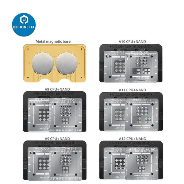 wl bga reballing stencil platform for 6/6s/7/8/x/xr/xs/xsmax a8 a9 a10 a11 a12 cpu nand tin planting template plate net
wl bga reballing stencil platform for 6/6s/7/8/x/xr/xs/xsmax a8 a9 a10 a11 a12 cpu nand tin planting template plate net