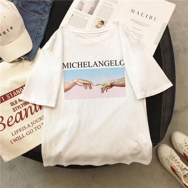 michelangelo cappella sistina harajuku ulzzang tumblr women t-shirt new summer letter print femme casual aesthetic art tee, White
michelangelo cappella sistina harajuku ulzzang tumblr women t-shirt new summer letter print femme casual aesthetic art tee, White