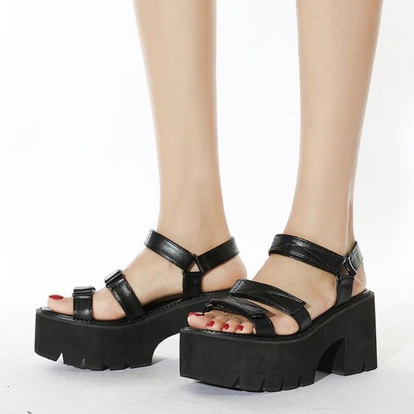 the large size 42 female solid hook loop platform open toe shoes women sandals casual fashion punk sandals, Black
the large size 42 female solid hook loop platform open toe shoes women sandals casual fashion punk sandals, Black