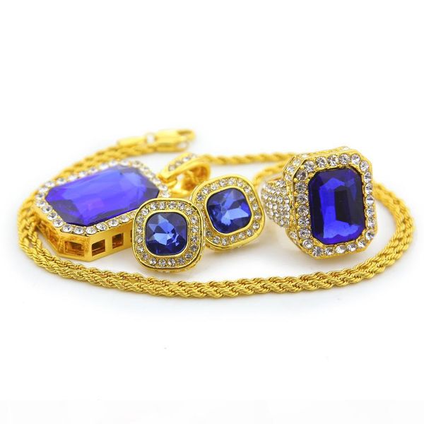 fashion jewelry sets for men women ruby pendant colorful earrings gold plated ring hip hop charm necklace set, Silver
fashion jewelry sets for men women ruby pendant colorful earrings gold plated ring hip hop charm necklace set, Silver