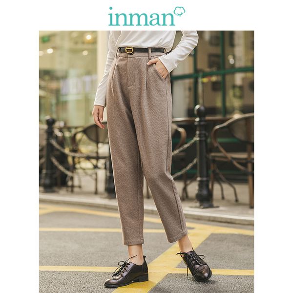 inman spring autumn winter literary classic minimalism loose cotton linen medium waist women long pencil pants 201103, Black;white
inman spring autumn winter literary classic minimalism loose cotton linen medium waist women long pencil pants 201103, Black;white