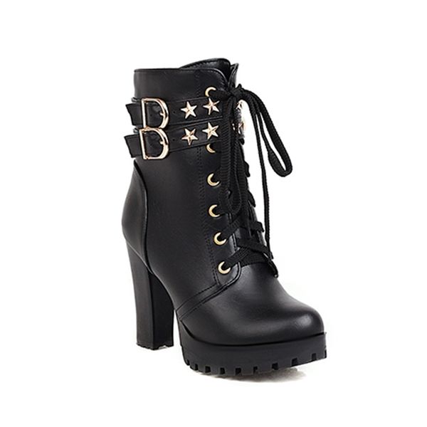 2021 the new estilo rua round toe ankle boots estrela fivela decorao lao-up plataforma salto alto robusto botas de equitao sapatos a7cx, Black
2021 the new estilo rua round toe ankle boots estrela fivela decorao lao-up plataforma salto alto robusto botas de equitao sapatos a7cx, Black