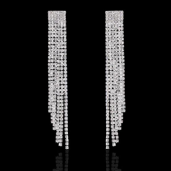 new silver color rhinestone crystal long tassel earrings for women fashion personality 2021 latest ear jewelry design gifts
new silver color rhinestone crystal long tassel earrings for women fashion personality 2021 latest ear jewelry design gifts