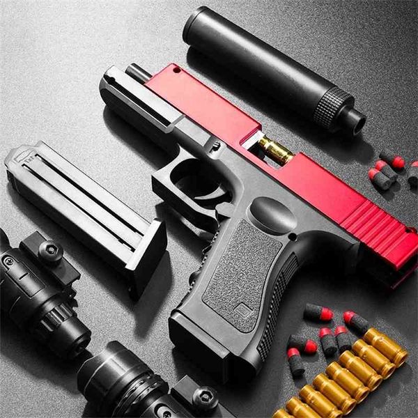 5444shell ejection glock airsoft eva soft bullet toy weapon children armas blaster ssimulation cs game gun model gifts
5444shell ejection glock airsoft eva soft bullet toy weapon children armas blaster ssimulation cs game gun model gifts
