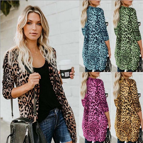 new fashion women full sleeve leopard print long shirts street style slim fit cardigan outwear autumn, White
new fashion women full sleeve leopard print long shirts street style slim fit cardigan outwear autumn, White