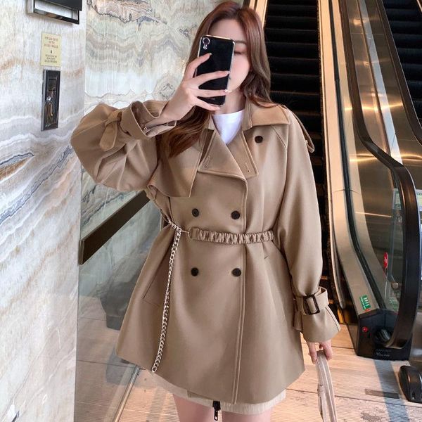 2021 spring autum women trench coat with belt casual chic solid classic windbreaker double breasted overcoat for female d167, Tan;black
2021 spring autum women trench coat with belt casual chic solid classic windbreaker double breasted overcoat for female d167, Tan;black