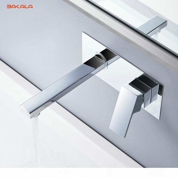 bakala bathroom basin sink faucet wall mounted square chrome brass mixer tap with embedded box lt-320r t200608 
bakala bathroom basin sink faucet wall mounted square chrome brass mixer tap with embedded box lt-320r t200608