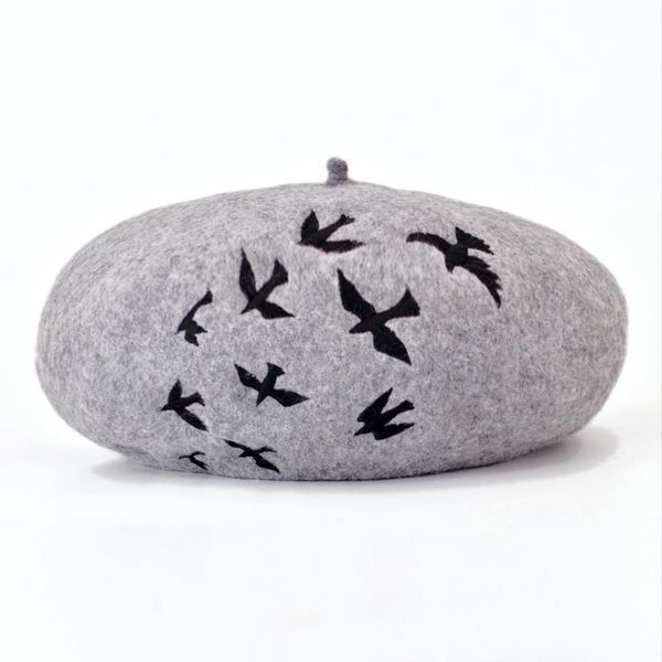 berets fashion winter wool felt for women artist boina embroidery cap gorras planas flat female stewardess hats, Blue;gray
berets fashion winter wool felt for women artist boina embroidery cap gorras planas flat female stewardess hats, Blue;gray