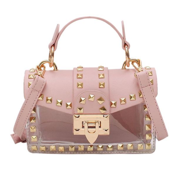 new korean version of the joker single shoulder diagonal shoulder fashion rivet portable transparent jelly bag
new korean version of the joker single shoulder diagonal shoulder fashion rivet portable transparent jelly bag
