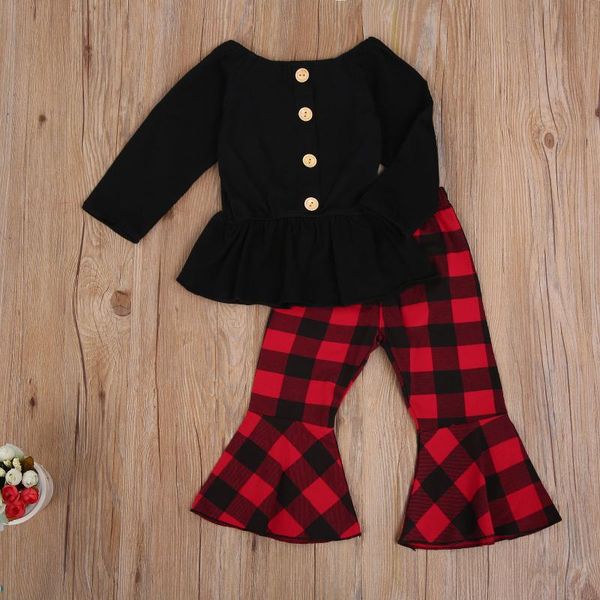 clothing sets toddler baby girls christmas clothes set solid long sleeve black with buttons + plaid print flared trousers infant, White
clothing sets toddler baby girls christmas clothes set solid long sleeve black with buttons + plaid print flared trousers infant, White