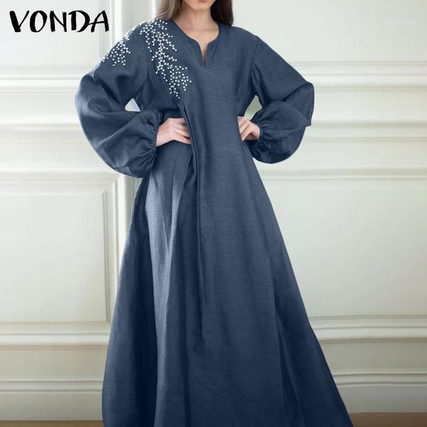 casual dresses solid party dress women puff sleeve long maxi holiday spring vestido vonda 2021 robe1, Black;gray
casual dresses solid party dress women puff sleeve long maxi holiday spring vestido vonda 2021 robe1, Black;gray