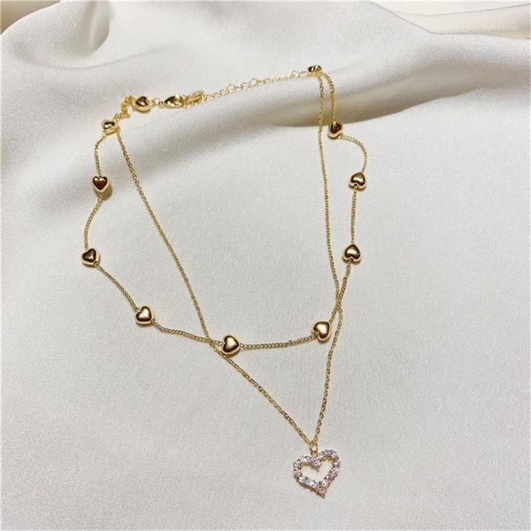 chokers gold double layer heart chocker necklace shining bling zircon women clavicle chains elegant charm wedding pendant jewelry1, Golden;silver
chokers gold double layer heart chocker necklace shining bling zircon women clavicle chains elegant charm wedding pendant jewelry1, Golden;silver
