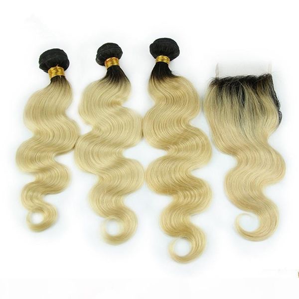 #1b 613 blonde ombre human hair 3bundles with 4x4 lace closure body wave black and blonde ombre indian virgin hair weaves with closure
#1b 613 blonde ombre human hair 3bundles with 4x4 lace closure body wave black and blonde ombre indian virgin hair weaves with closure
