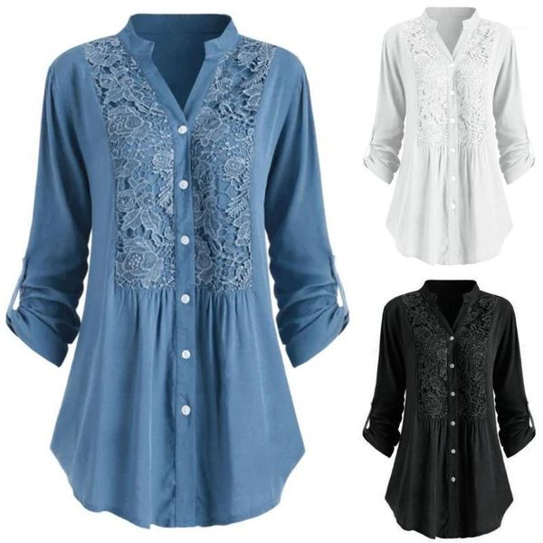 5xl big size lace blouse women 2021 winter ladies v neck tunic shirts plus size button long sleeve female clothing camisas1, White
5xl big size lace blouse women 2021 winter ladies v neck tunic shirts plus size button long sleeve female clothing camisas1, White