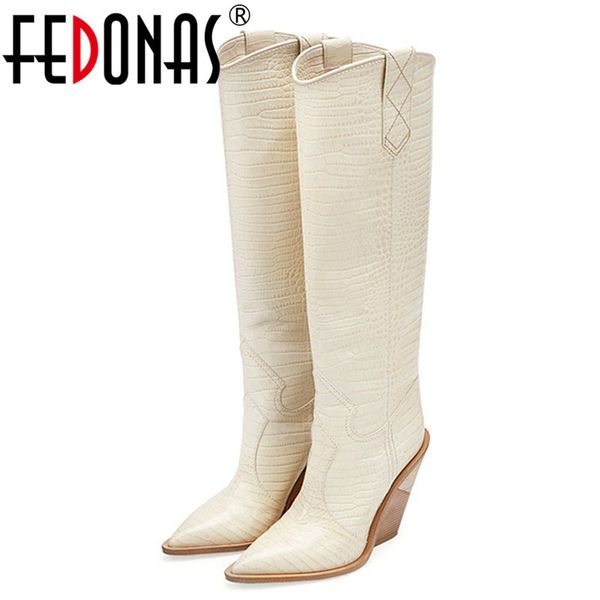 fedonas women embossed microfiber leather high boots western cowboy autumn winter boots chunky high heels knee high boots 1026, Black
fedonas women embossed microfiber leather high boots western cowboy autumn winter boots chunky high heels knee high boots 1026, Black