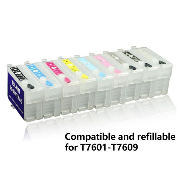 9pcs compatible t7601 t7602 7603 7604 7605 7606 7067 7068 7609 for surecolor p600 refillable cartridges empty with chip
9pcs compatible t7601 t7602 7603 7604 7605 7606 7067 7068 7609 for surecolor p600 refillable cartridges empty with chip
