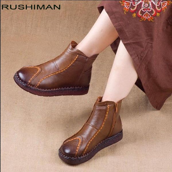 rushiman genuine leather ankle boots winter plus velvet handmade lady soft flat shoes comfortable casual shoes fashion boots, Black
rushiman genuine leather ankle boots winter plus velvet handmade lady soft flat shoes comfortable casual shoes fashion boots, Black