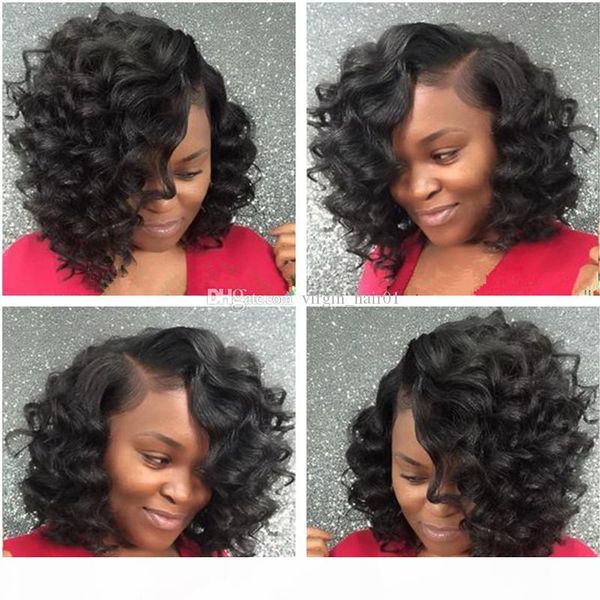 short wave lace wig brazilian virgin hair 100% human hair bob wavy front lace wig for black women, Black;brown
short wave lace wig brazilian virgin hair 100% human hair bob wavy front lace wig for black women, Black;brown