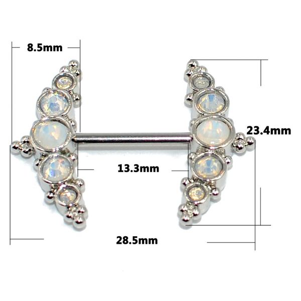 pair synthetic opal cz gem nipple barbell ring fashion haute couture bijoux side opal nipple shield body piercing jewelry 14g h wmtsqi, Black
pair synthetic opal cz gem nipple barbell ring fashion haute couture bijoux side opal nipple shield body piercing jewelry 14g h wmtsqi, Black