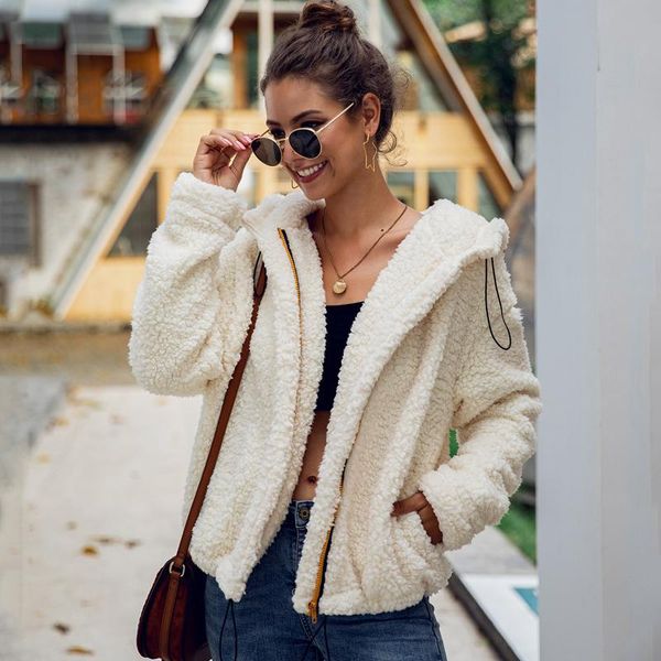 women faux fur short coat winter 2020 new causal soft hooded pocket zipper fleece plush coat warm fluffy female jacket plus size, Black;brown
women faux fur short coat winter 2020 new causal soft hooded pocket zipper fleece plush coat warm fluffy female jacket plus size, Black;brown